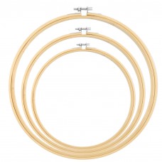GIEMSON Embroidery Hoops 3 Pieces 8 inch, 10 inch, 12 inch Round Adjustable Bamboo Circle Cross Stitch for Embroidery and Art Craft Sewing